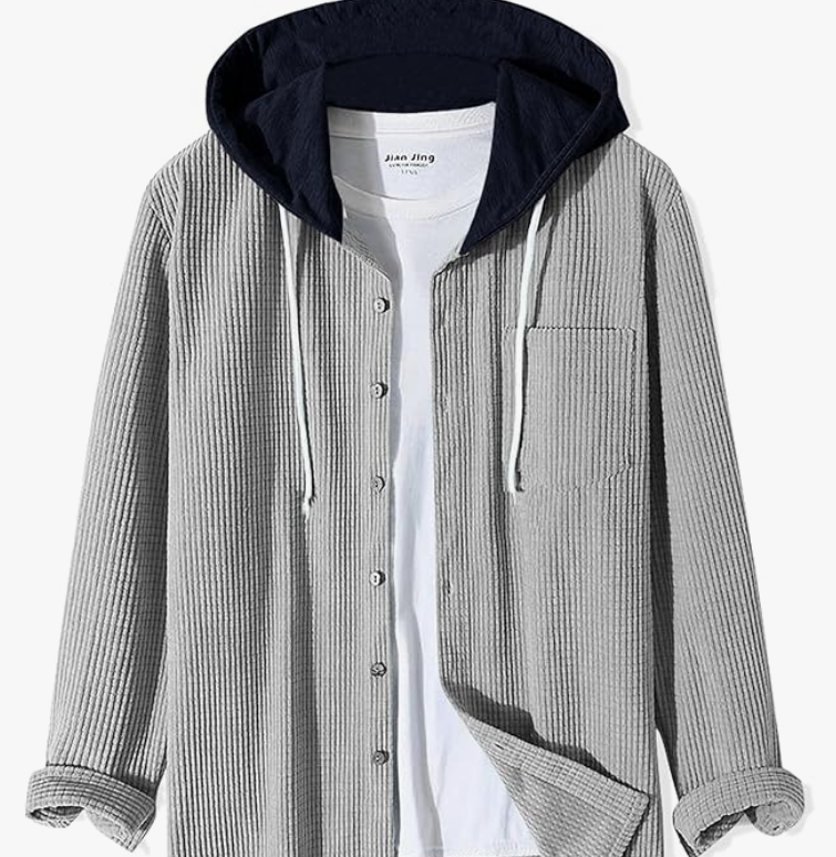 Noble Monk Men's Solid Regular Fit Shirt | Shirt with Hood